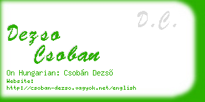 dezso csoban business card