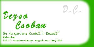 dezso csoban business card